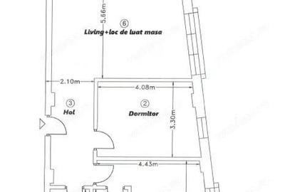 Apartament cu 3 camere semidecomandat în Central