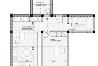 Apartament 2 camere, dressing generos, et.3/4, Subcetate City 2. - 2