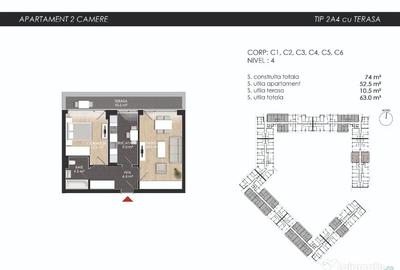 Apartament cu 2 camere decomandat în Străulești - 14
