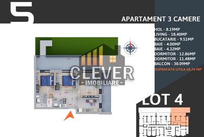 Apartament 3 camere Gradina 59 mp Parcare Bonus Th. Pallady
