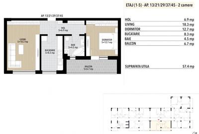 OFERTA LA PLATA CASH Apartament 2 camere decomandat Grand Arena. - 2