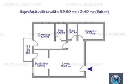 Apartament 3 camere de vanzare in Paulesti, 63.2 mp #16568 - 10