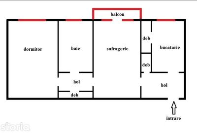 Apartament cu 2 camere semidecomandat în Central