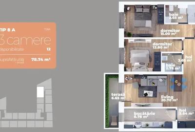 Apartament cu 3 camere decomandat în 1 Decembrie 1918 - 2