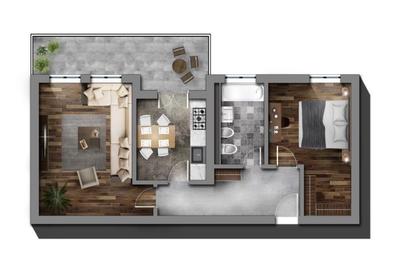 Apartament cu 2 camere, mobilat în Dârste - 6