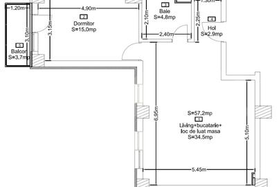 Apartament cu 2 camere semidecomandat în Dâmbul Rotund - 3