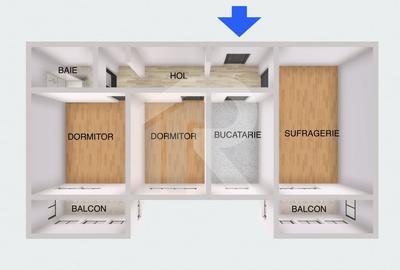 Lacul Tei – Teiul Doamnei, Etaj 3, 2 balcoane , Orientare VEST, Bloc reabilitat - 1
