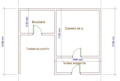 Casă cu 2 camere cu Teren 360 Mp în Central