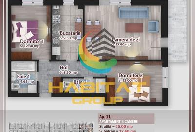 Pallady, apartament 3 cam, 92.4 mp, compartimentat eficient - 4