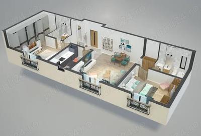Apartament cu 3 camere decomandat în Plopi