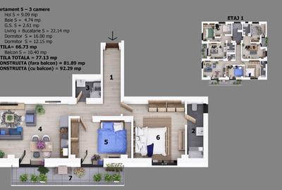 Apartament 3 camere strada Maramures | Parc Unirii | Proiect nou | Apartament 3 camere strada Maramures | Parc Unirii | Proiect nou | - 3