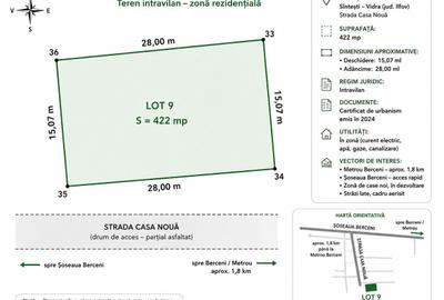 Teren de 422 mp, în Berceni