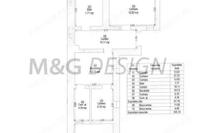 Apartament cu 3 camere în Cetății - 3