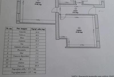 Apartament cu 4 camere semidecomandat în Central