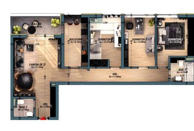 Apartament cu 4 camere în Universității - 12