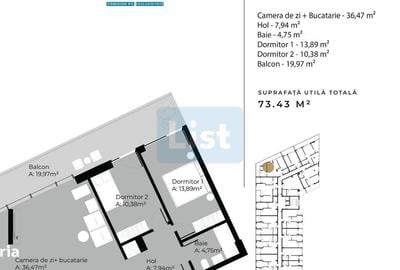 Apartament cu 3 camere în Sopor