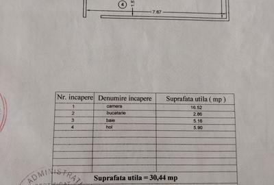 Garsonieră decomandată în Central - 1