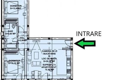 Apartament la cheie 70 mp utili cu 3 camere balon parcare Dn - 1