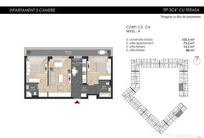 Apartament cu 3 camere decomandat în Vest - 2