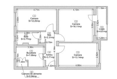 Apartament 3 camere, 60 mp,  – Gheorgheni, zona Mercur - 3