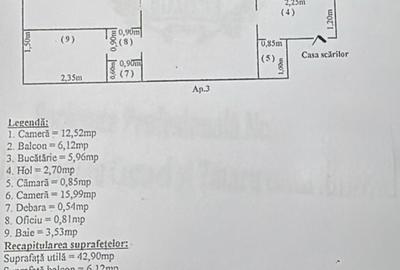 Apartament cu 2 camere semidecomandat în Țiglina 3