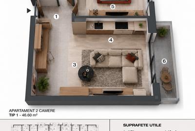 Apartament cu 2 camere semidecomandat în Bragadiru - 2