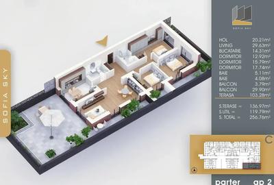 4 camere parter cu terasă spectaculoasă 137 mp - 6