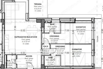 Apartament 3 camere, 93,5 mp, terasa 15,4 mp, zona centrala - 1