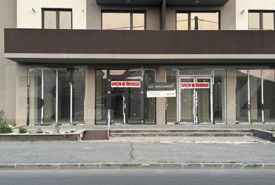 Spatiu comercial parter bloc nou, 109 mp open space, vitrina, terasa, Brestei