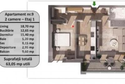 Apartament 2 camere, zona Tractorul-faza de constructie - 1