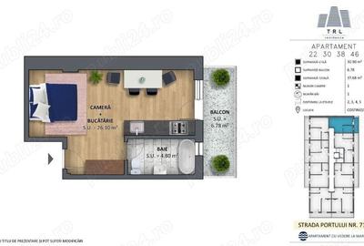 Apartament cu 2 camere semidecomandat în Costinești