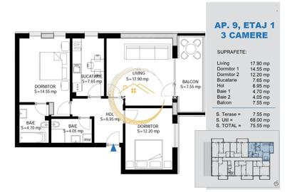 Apartament cu 3 camere decomandat în Titan - 5