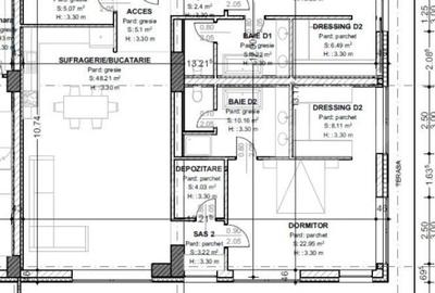 Penthouse de vanzare, cu 3 camere, 148 mp, terasa 62 mp, zo - 1