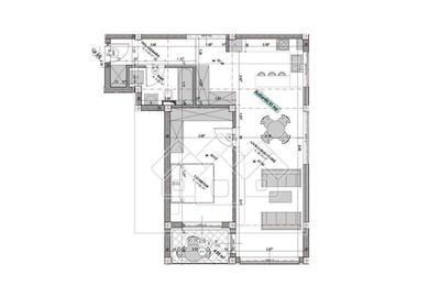 Apartament cu 2 camere nedecomandat în Exterior Vest