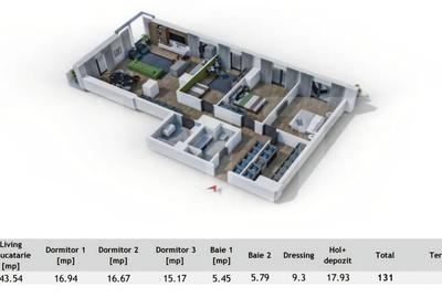 Apartament cu 4 camere semidecomandat în Mărăști