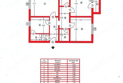 Apartament cu 3 camere decomandat în Central