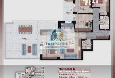 Apartament cu 4 camere decomandat în Titan