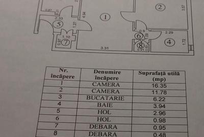 Apartament cu 2 camere semidecomandat în Țiglina 1