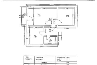 Apartament cu 2 camere decomandat în Central