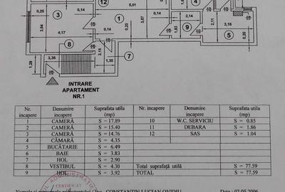 Apartament cu 3 camere semidecomandat în Romană