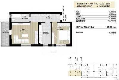 Apartament cu 2 camere decomandat în Central - 3