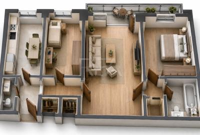 Apartament cu 3 camere decomandat în Drumul Taberei