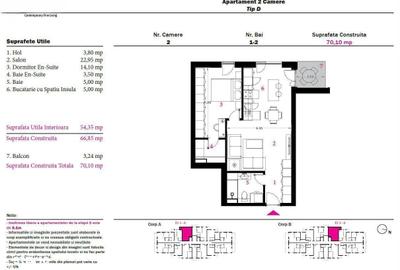 Apartament cu 2 camere în Nord