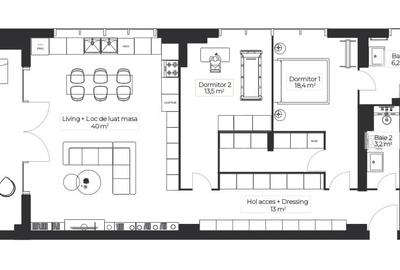 Apartament cu 3 camere decomandat, mobilat în Floreasca