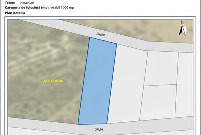 Teren Construcții intravilan de 1000 mp, în Corbu - 4
