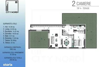 Apartament cu 2 camere în Nord