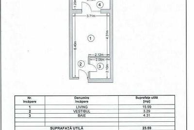 Apartament cu 2 camere în 23 August - 1