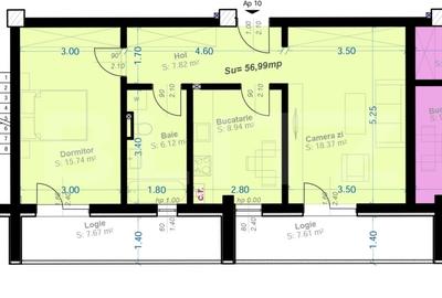 Apartament cu 2 camere decomandat în Aradului