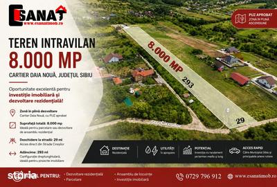 Teren de 8000 mp, în Est