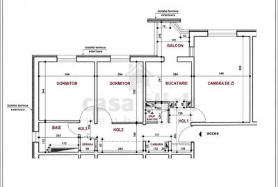 Apartament cu 3 camere decomandat în Piața Centrală
